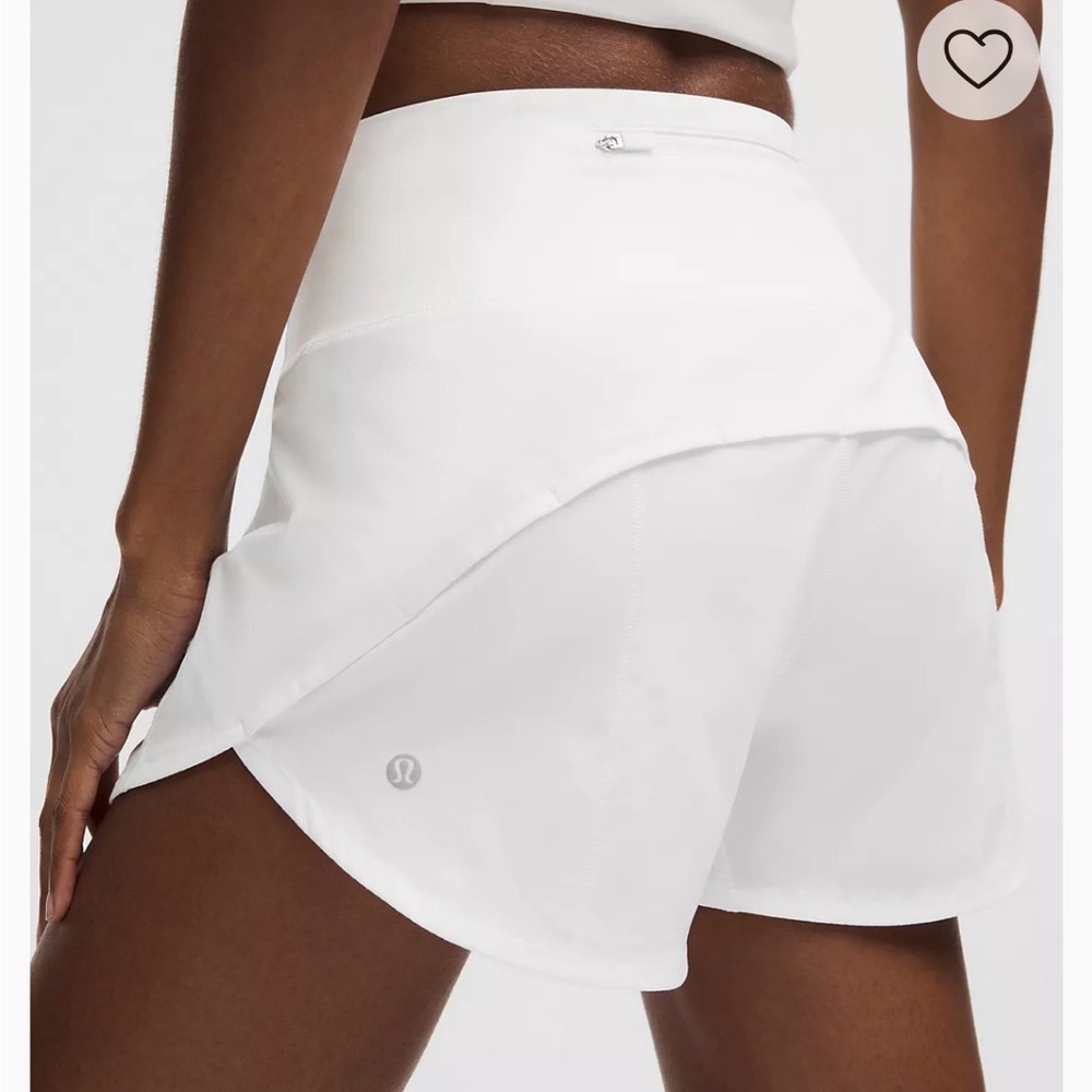 lululemon Women's White speed up lined Shorts 4” size 8 LIKE NEW Sold out!!